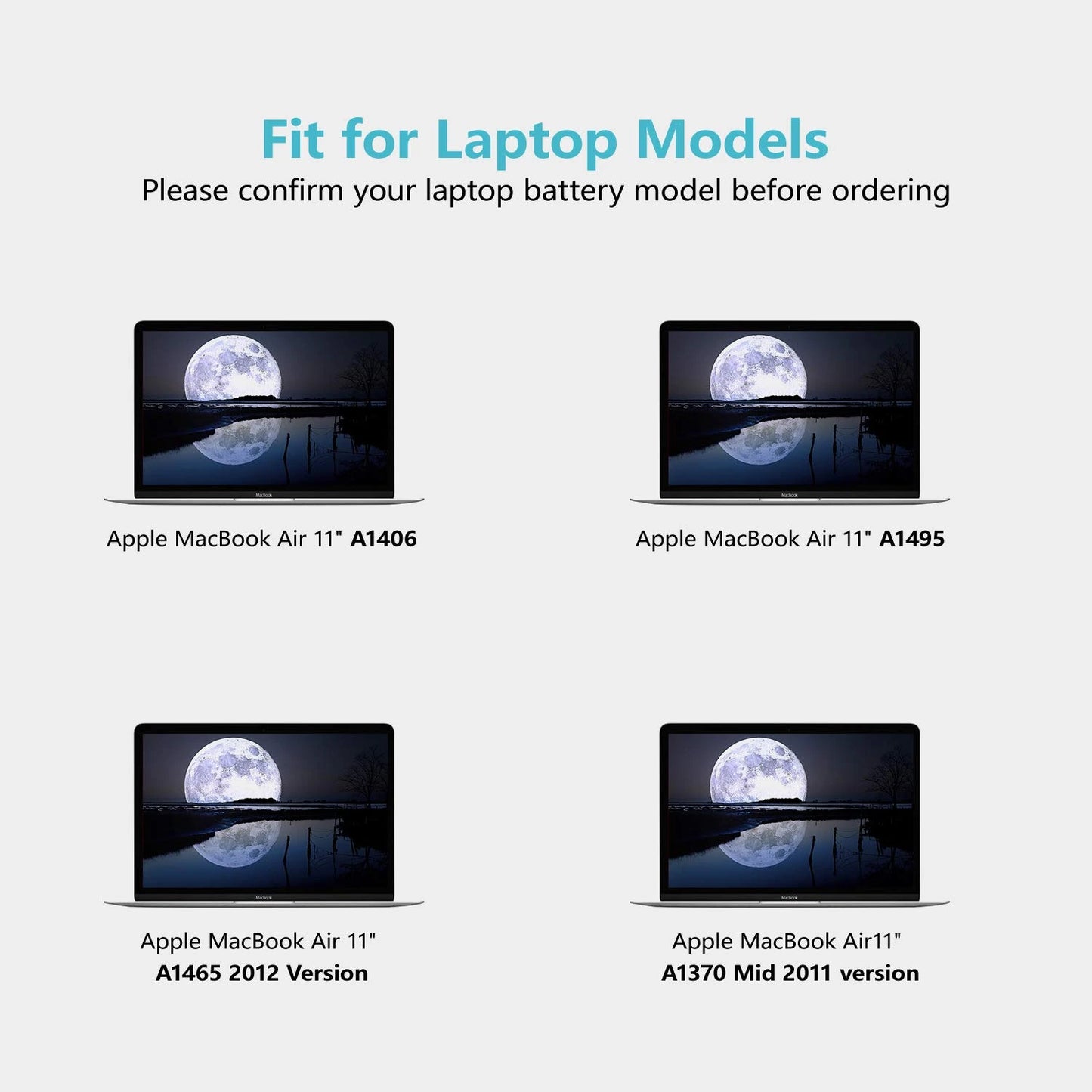 MacBook Air 11" Battery Compatible with A1370, A1465, A1406, 020-7376-A – 6 Month Warranty