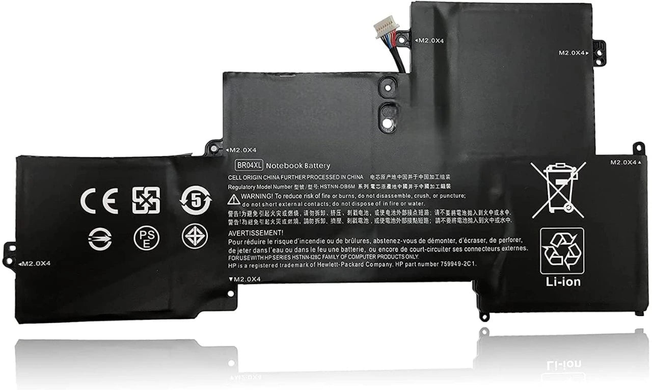 BR04XL replacement battery for HP EliteBook 1020 G1 and 1030 G1, high-quality 7.6V 36Wh Li-polymer laptop battery."