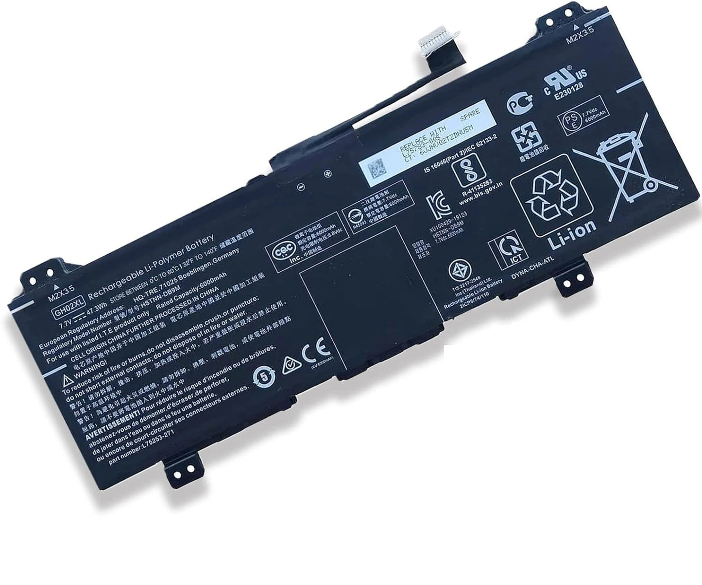GH02XL Laptop Battery for HP Chromebook 11A G8, 11 G8, 14 G6, X360 11 G3 – Replacement for L75783-005, HSTNN-DB9M, L75253-271