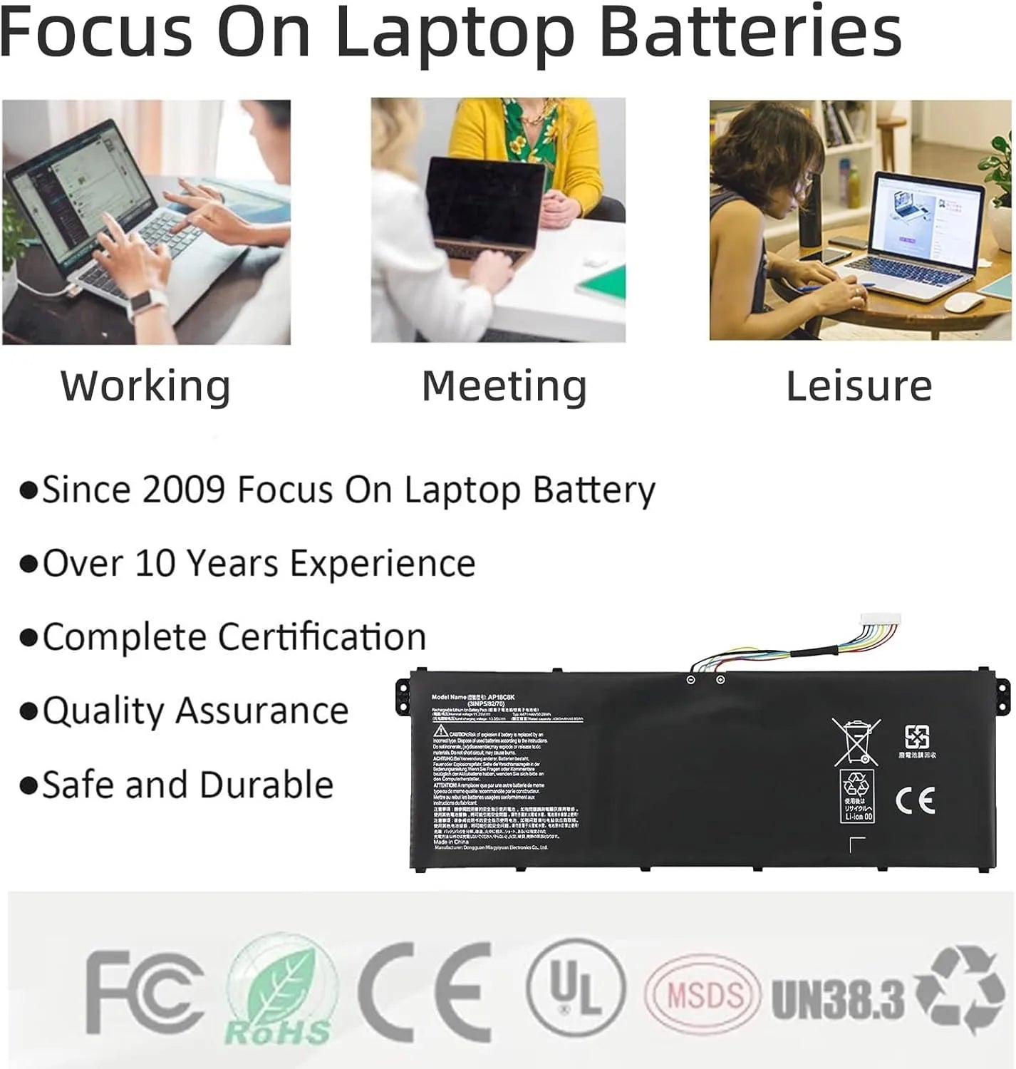 "Compatible Acer AP18C8K Laptop Battery for Swift 3 SF314-57, Chromebook 314 C933 Models"
