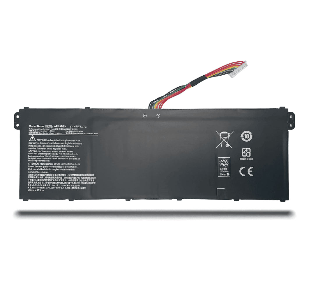 "Replacement battery AP19B8K for Acer Aspire 3 A315-58, Chromebook 311, and Extensa 15 EX215 series laptops."
