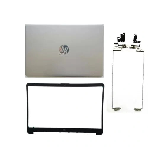 HP 15s-du silver top cover with bezel and hinges for laptop repair or replacement