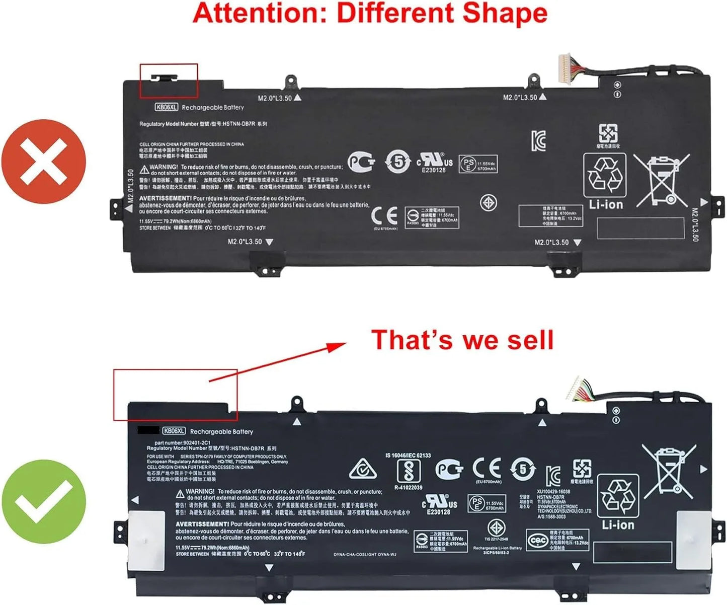 Genuine KB06XL HSTNN-DB7R battery for HP Pavilion & Spectre laptops