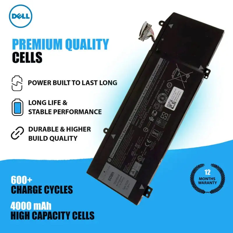 Buy Genuine Dell 1F22N Laptop Battery Online – 60Wh 4-Cell for Alienware & G Series